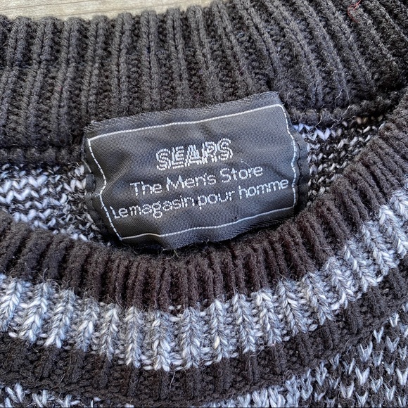 Sears Black and Gray Crewneck Sweater - Picture 3 of 5